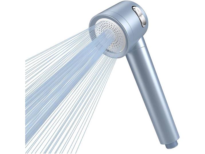 Handbrause mit 15-Schichten-Filtersystem, 1,5m Schlauch, 3 Strahlarten, Wassersparend, Blau