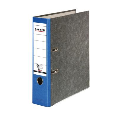 Falken 80024607 20x Recycling-Wolkenmarmor-Ordner A4, farbiger Rücken 80mm - Grau - Rücken blau