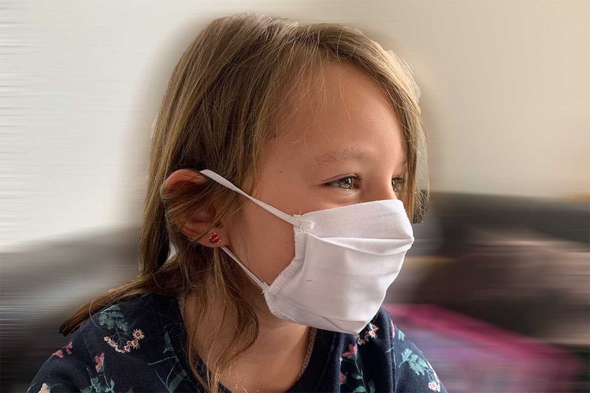 Axis Line Kinder Mund- und Nasenmaske Gesichtsmaske 1 lagig 100 % Baumwolle
