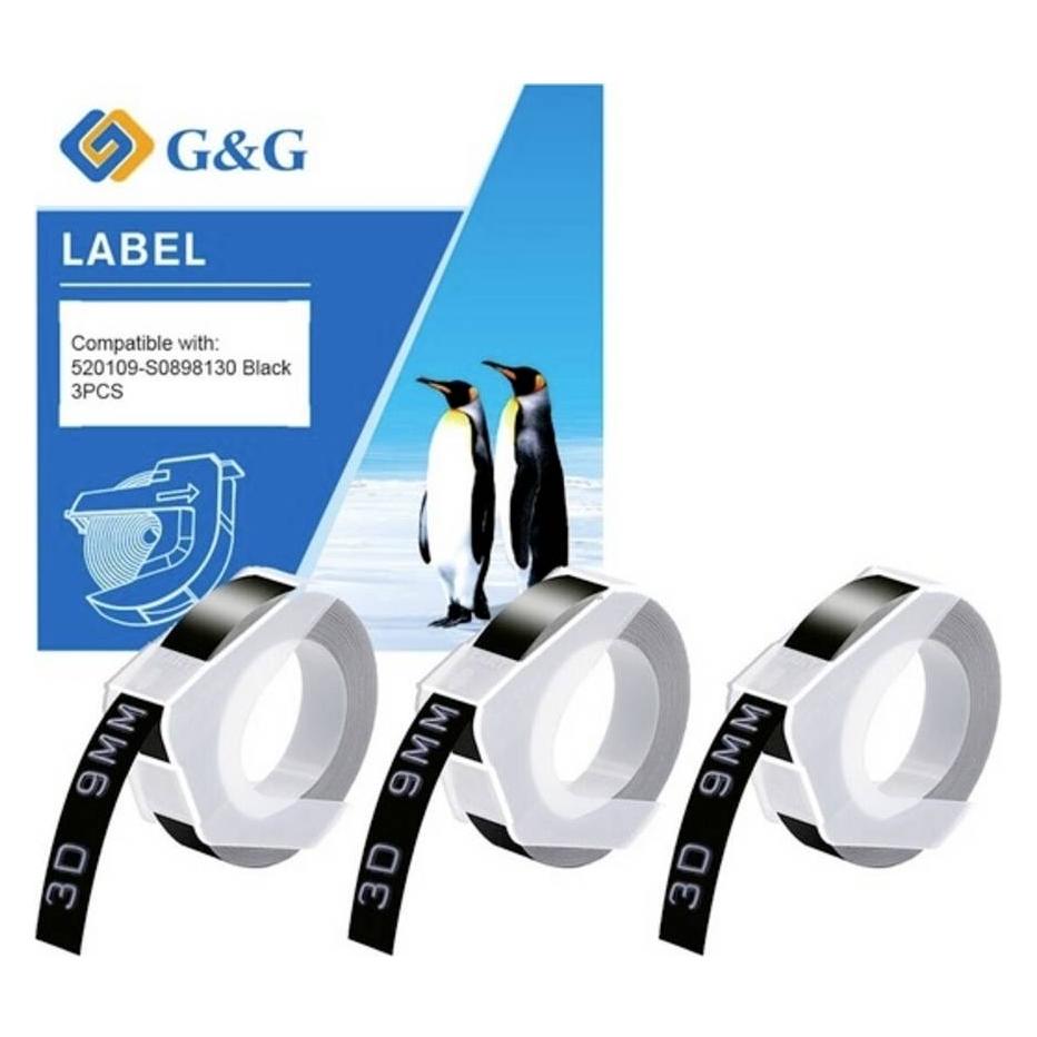 G&G Prägeband (0.90 cm, Weiss, Schwarz) (20622)