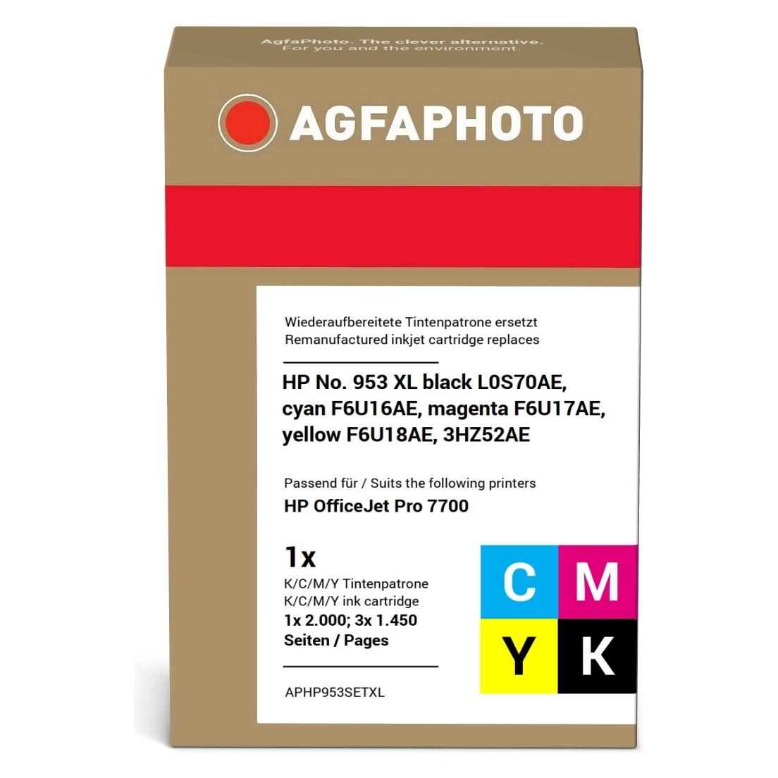 Agfaphoto Ink, bk,c,m,y (BK, C, M, Y) (APHP953SETXL)