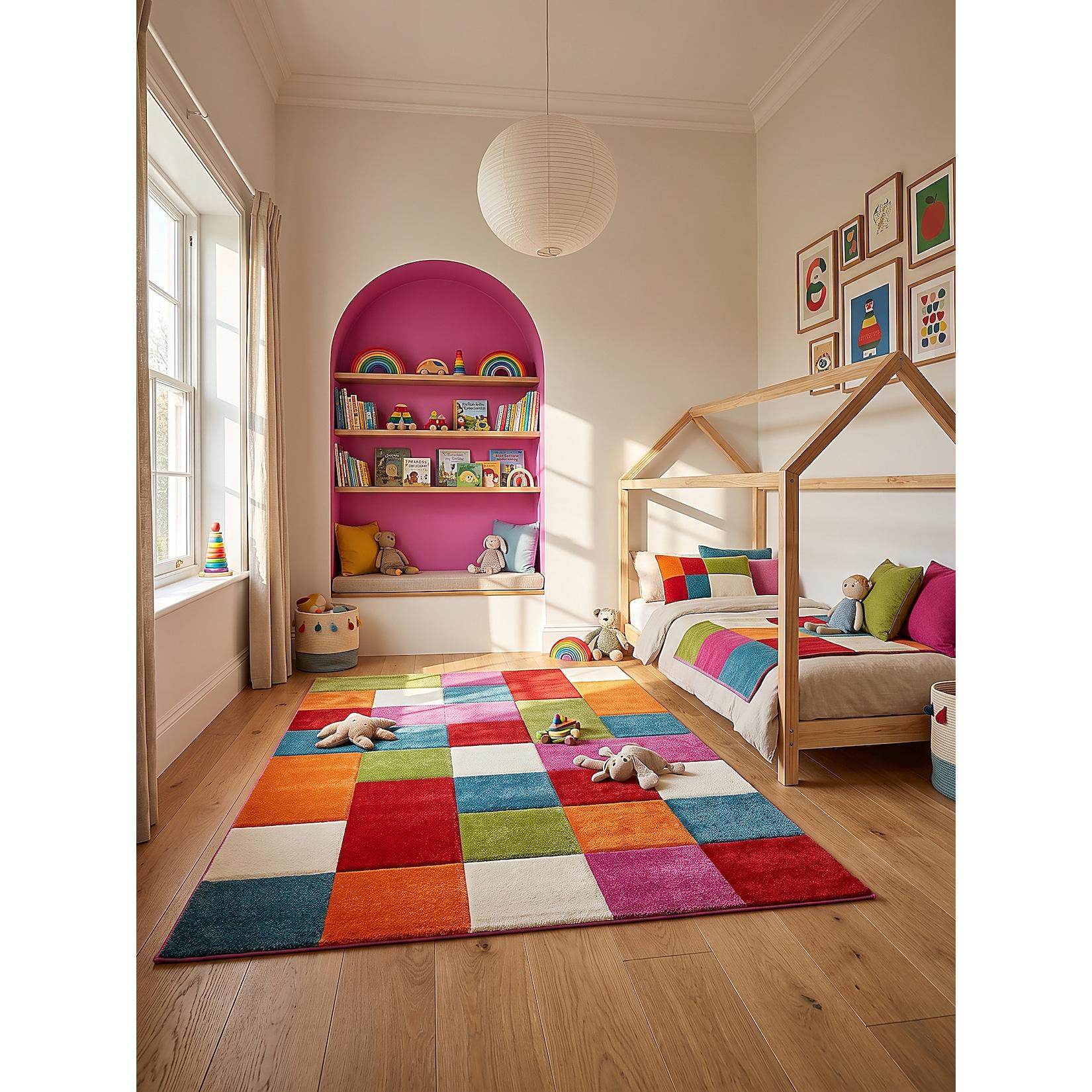 Kinderteppich Kurzflor Mehrfarbig 160x230 cm - CASOLA Kadima Design