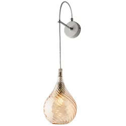 Bonetti Illumina -  Pluvia - Wandleuchte aus Eisen mit bernsteinfarbenem Pyrexglas 1 Licht .14 - P.21 - BL264-AP1-AM