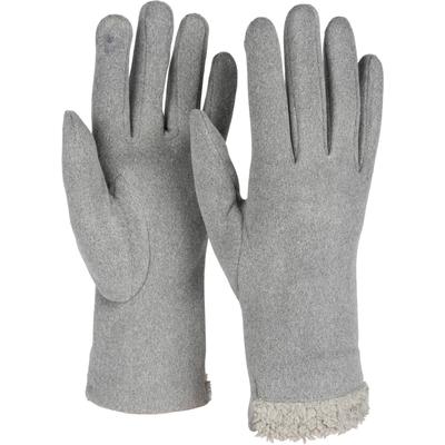Fleecehandschuhe STYLEBREAKER "Touchscreen Handschuhe Teddyfell", Damen, grau (hellgrau), Obermaterial: 50% Viskose CV. 50% Polyester PES., Modisch, Handschuhe