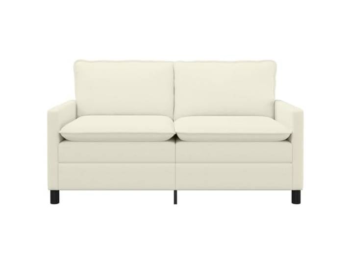 KTHLBRH 2-Sitzer-Sofa, cremefarben, 156 cm, gerippter Stoff Metallrahmen, doppellagige Kissen, Kissenbezüge mit Reißverschluss, einfache Montage