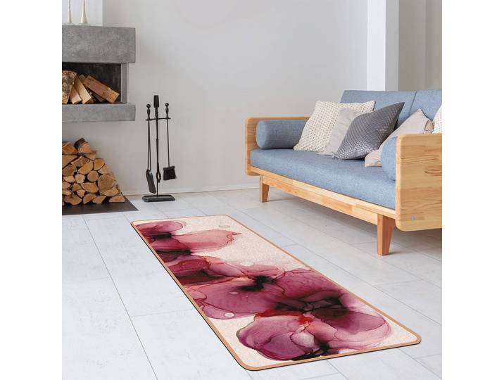 Läufer/Yogamatte Wilde Blüten 183 x 61cm Pink