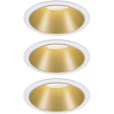 Paulmann 93406 Cole Coin Einbauleuchte 3er Set LED 6.50W Weiß, Gold