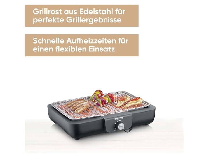 Severin PG 8554, 2300 W, Grill, Elektro, 900 cm², 370 x 290 mm, Tisch