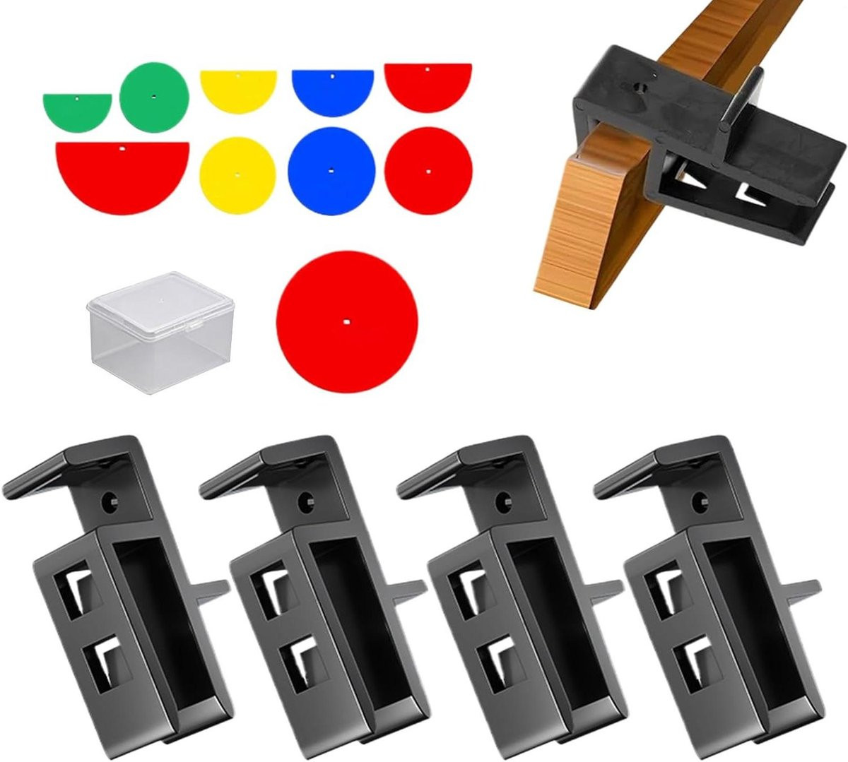 Verbindingsclips Meubels - 4 stuks - Zwart