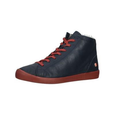 Schnürstiefelette SOFTINOS "softinos Stiefelette Leder", Damen, Gr. 38, navy, Leder, Schuhe Schnürstiefelette