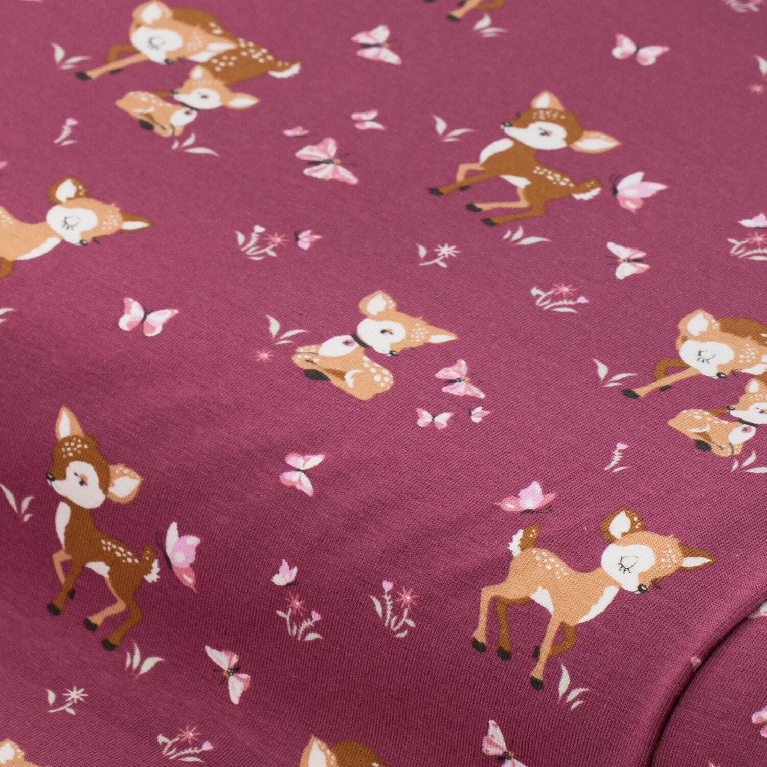 Baumwoll-Jersey "Rehlein" mit Elasthan, mauve