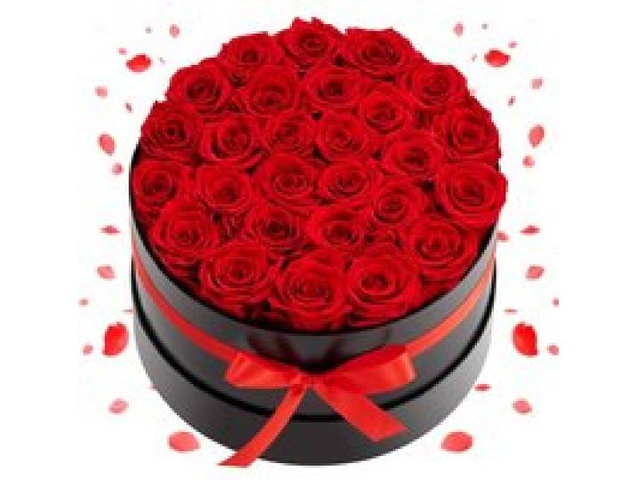 VEVOR Rose Éternelle 27 Fleurs Éternelles Préservées Boîte Ronde, Bouquet de Roses Éternelles, Cadeau pour Elle, Femme, Épouse, Maman, Mamie, Sœur, Amie, Anniversaire, Saint-Valentin, Noël, Rouge