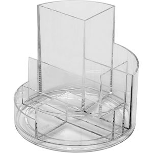 Maul Schreibtisch-Organizer 4117605, rundbox, Kunststoff, 6 Fächer, transparent