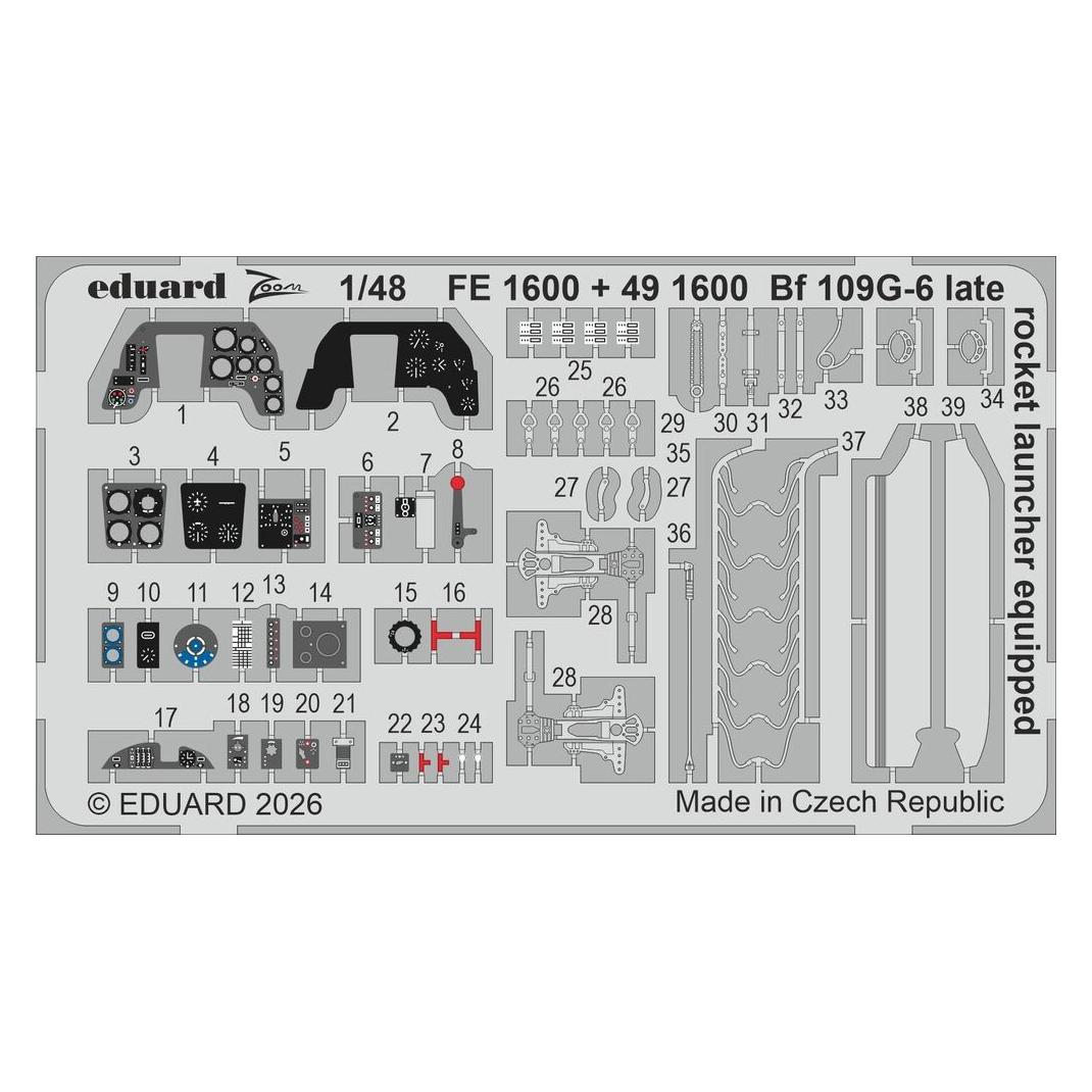 Eduard Bf 109G-6 late (rocket launcher equipped) for Tamiya (FE1600)
