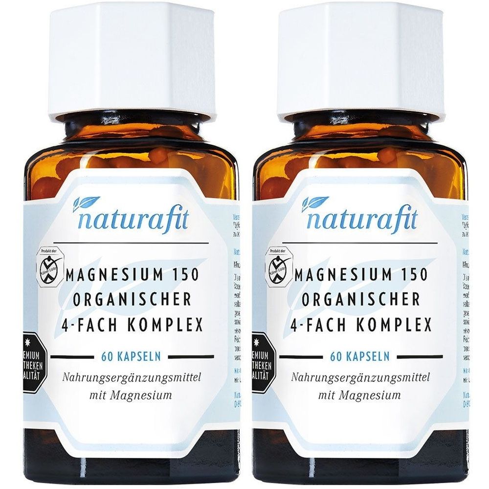Naturafit Magnesium 150 organischer 4-fach Komplex 2x 2x60 St Kapseln