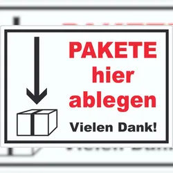 HB-Druck Pakete hier ablegen Aufkleber A2 (420x594mm)