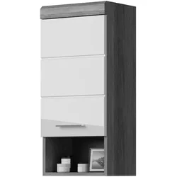 HÄNGESCHRANK weiß Hochglanz, grau 37x79 cm, 3 Fächer