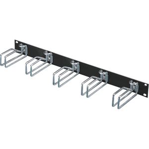 Rittal Rangierpanel DK 7257.005, Metall schwarz, 19 Zoll (483 mm), mit 5 Kabelführungsbügeln, 1HE