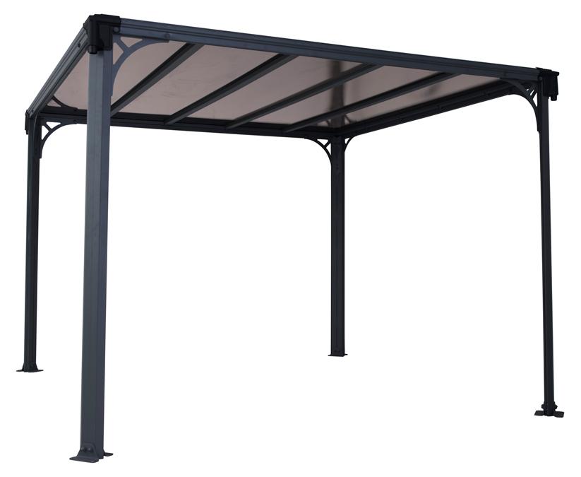 Palram - Canopia Aluminium Pavillon Milano 3000 Anthrazit 308x308x225 cm