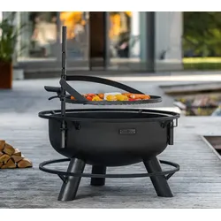 CookKing Stahl Feuerschale Bandito 80 | Inkl. Zubehör | 80x53 cm - Schwarz