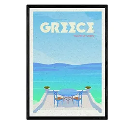 POSTER Griechenland Stadtfarben A4 Rahmenlos