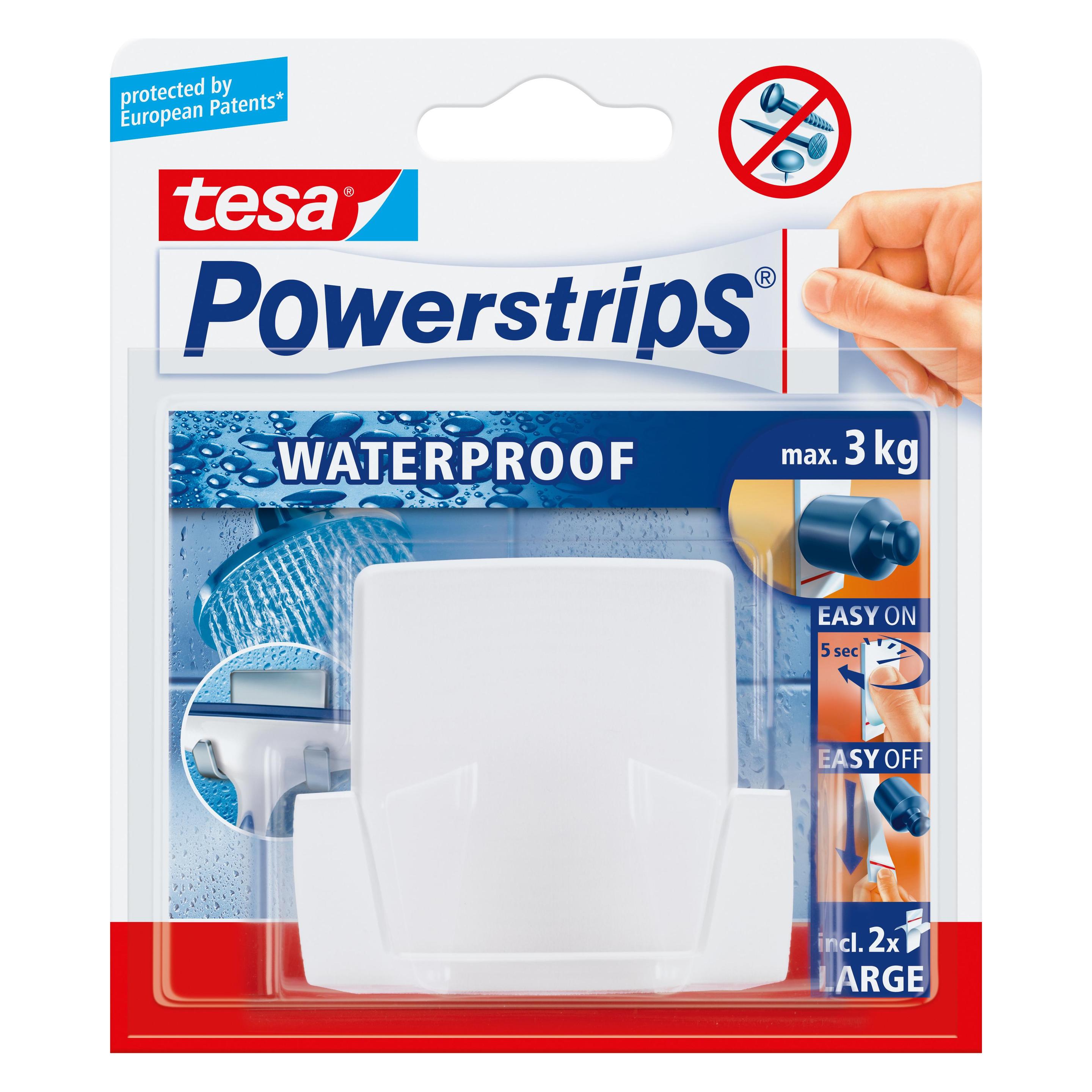 tesa Powerstrips Waterproof Doppel-Haken WAVE (59704-00000-03)