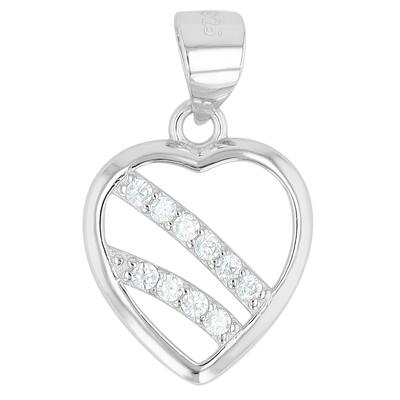 Herzanhänger AKZENT "Kokoro" aus 925 Sterlingsilber, rhodiniert, langlebig", silber (silberfarbig), Schmuckanhänger, Damen, Silber 925 (Sterlingsilber)