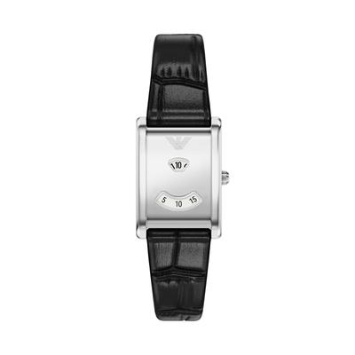 Quarzuhr EMPORIO ARMANI, schwarz, Armbanduhren, Damen, Quarzuhr, Armbanduhr, Lederarmband, analog