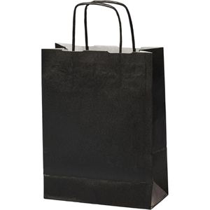 Mailmedia Papiertüten schwarz, 18 x 24 x 8cm, mit Henkel, 300 Stück