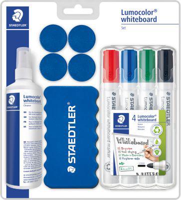 Staedtler Whiteboard-Set Lumocolor 613 S, inkl. 4 Whiteboard-Markern, Wischer, Reinigungsspray und Magneten