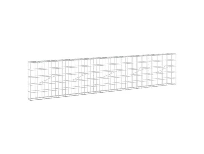 Gabion aus verzinktem Stahl, 250 x 10 x 50 cm, Draht, 5 mm, Maschenweite 10 Korrosionsbeständiger verzinkter Stahl, 5 mm Draht, 10 x 10 cm, Haken und Clips, Verwendung im Außenbereich