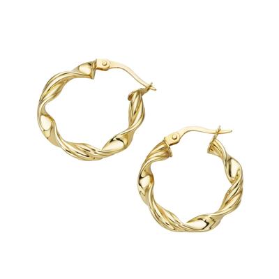Paar Creolen LUIGI MERANO "glänzend,Gold 375", gold, Ohrringe, Damen