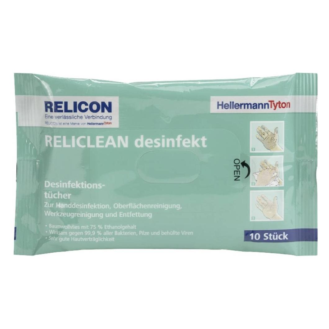 HellermannTyton Reliclean desinfekt-CO-WH (10) 435-01602 Desinfektionstücher 10 (Kunststoffkabelbinder, 160 mm, 10 Stk.) (435-01602)