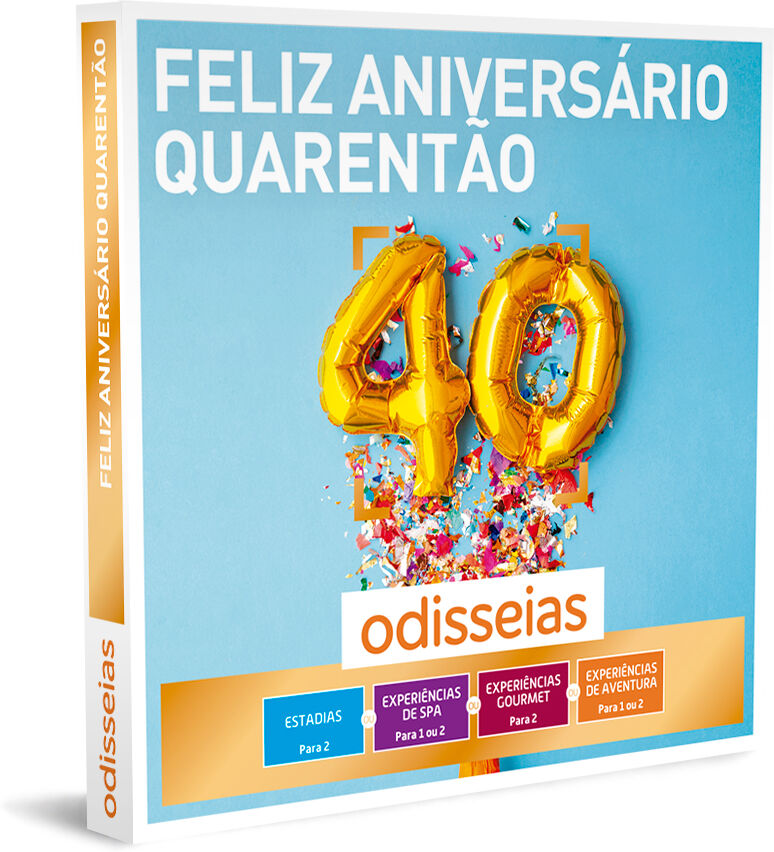 Feliz Aniversário Quarentão   2500 Experiências