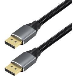 Maxtrack DisplayPort Anschlusskabel DisplayPort Stecker 1 m Schwarz C303-1L 16K UHD, Aluminium-Stecker, vergoldete Steckkontakte DisplayPort-Kabel