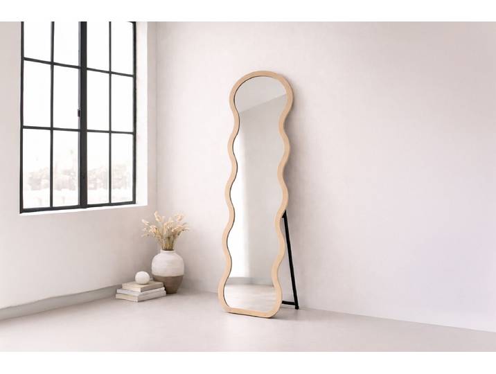 Standspiegel Loui 49 x 158 x 2cm Beige MDF Mitteldichte Holzfaserplatte , beschichtet 49 x 158 x 2cm