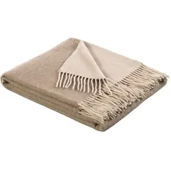 Biederlack Kuscheldecke Cashmere 150 x 200 cm Mischgewebe Beige Natur