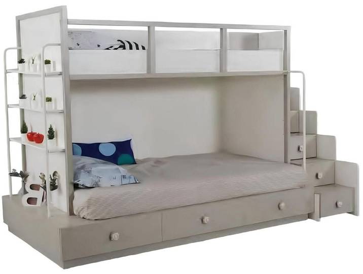 Xlmoebel Etagenbett Modernes Massivholz Kinderbett mit Schubladen und Hochbett-Funktion (Etagenbett, 1-St., Etagenbett), Hergestellt in Europa