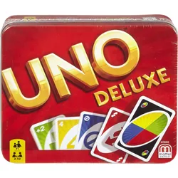 Mattel Games UNO Deluxe Metallbox, Kartenspiel, Gesellschaftsspiel, Kinderspiel