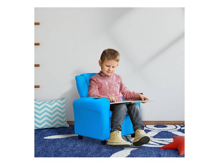 HOMCOM Sessel Kindersofa Kindersessel mit Fußstütze Armlehne für 3-6 Jahre Blau (Kindersessel, 1-St., Kindersofa), für Wohnzimmer, Blau