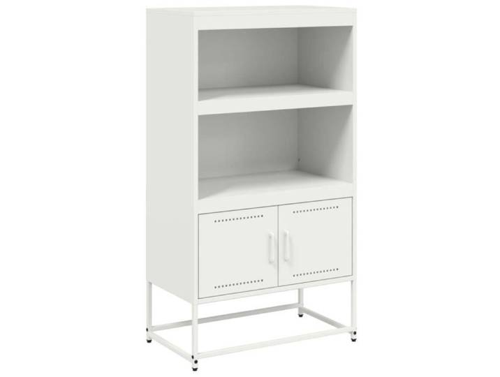 Buffet haut - ASHATA - BK846505 - Acier - Blanc - 2 portes - 68 5x38 5x123 5 cm