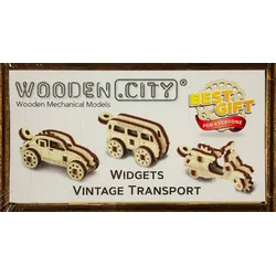 Holz-3D-Puzzle – Oldtimer und Motorrad