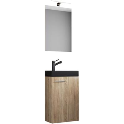 3tlg Waschtisch Slito SP Toilette schmal Schwarz