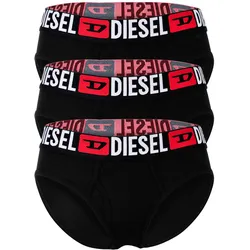 DIESEL Damen Slips, 3er Pack - OXY-D-CORE, Cotton Stretch, Logobund Schwarz / S