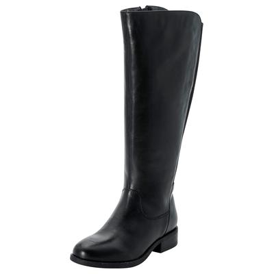 Weitschaftstiefel SHEEGO, Damen, Gr. 39, Textil, XXL-Schaft, schwarz, Leder, Schuhe Weitschaftstiefel