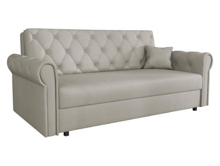 Mirjan24 Sofa Viva Roma IV mit Schlaffunktion, 4 Sitzer Polstersofa mit Bettkasten inkl. Kissen, Schlafsofa, Bettsofa, Sofagarnitur, Farbauswahl, Wohnlandschaft (Paros 02)