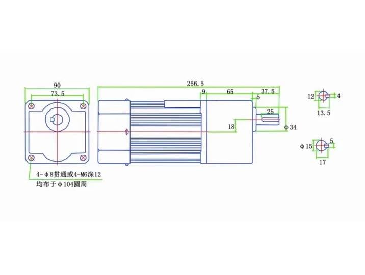 Moteur de contrôle de vitesse 120W 220V AC 5IK120RGU-CF, moteur de réduction de vitesse avec contrôleur rapport 30:1