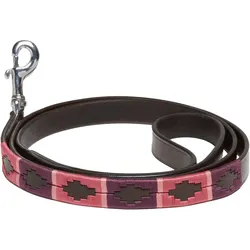 Kieffer Hunde Leder Leine BUENOS AIRES braun mit burgund fuchsia pink , Größe: 160 cm