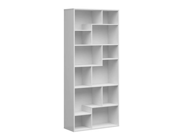 Petits-meubles Bücherregal Edwin Weiß, Holzwerkstoff, 87.5x197x33.5 cm, Wohnzimmer, Regal, Bücherregale