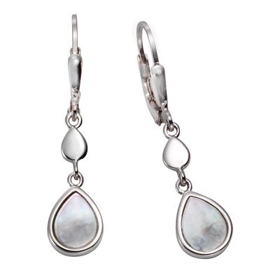 Paar Ohrhänger FIRETTI "Schmuck Geschenk Silber 925 Ohrschmuck Patentbrisur Tropfen Perlmutt", beige (silberfarben, perlmuttfarben), Ohrringe, Damen, Silber 925 (Sterlingsilber), mit Perlmutt